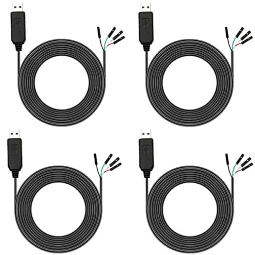 Youmile 4個 PL2303 USB-TTLシリアルコンバータ3.3Vデバッグケーブル PL2303HX RS232 TTLシリアルアダプタコンバータ4ピンメスソケット for Arduino用