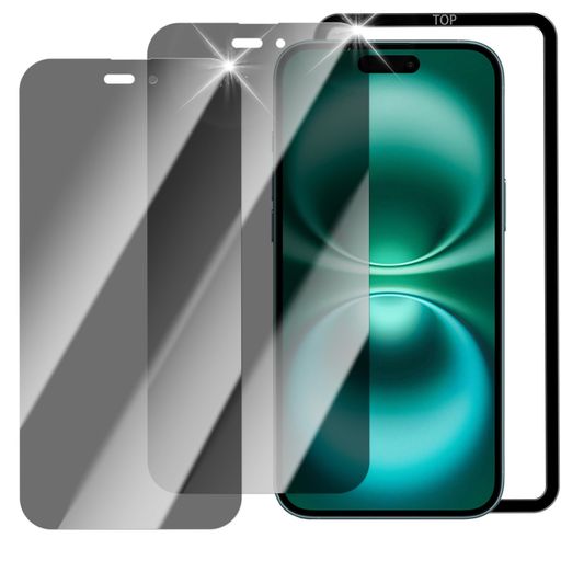 樂天商城 - HUAKE覗き見防止国産硝子素材製iPhone16Plus用のぞき見防止ガラスフィルム強化ガラスプライバシーフィルム画面フィルム【2枚】ガイド枠付き