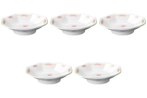5個セット金彩ボタン八角皿[18.5x19x4.7cm]|チャーハン皿セトモノホンポ(Setomonohonpo)
