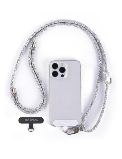 Brand - [project-cb]スマホストラップストラップホルダー2個入り調整可能80-160cm斜めがけ首掛けショルダーストラップ落下防止(フォギーブラック-S)