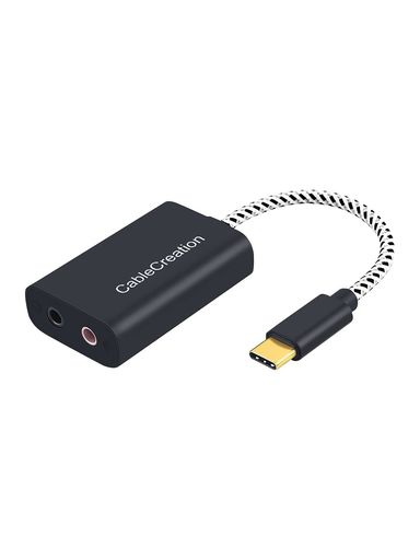 タイプ C マイク変換アダプタ,CableCreation Type C 外付け サウンドカード USB C ...