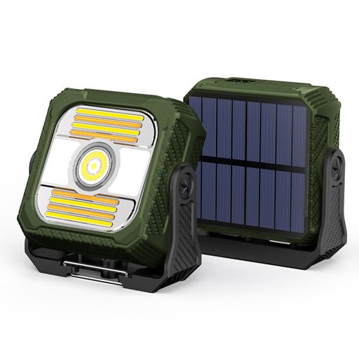投光器 LED ランタン ソーラー USB 充電式 懐中電灯 キャンプライト 太陽光 作業灯 防水 コンパクト 屋外 キャンプ アウトドア BBQ 夜釣り 災害 停電 (グリーン)