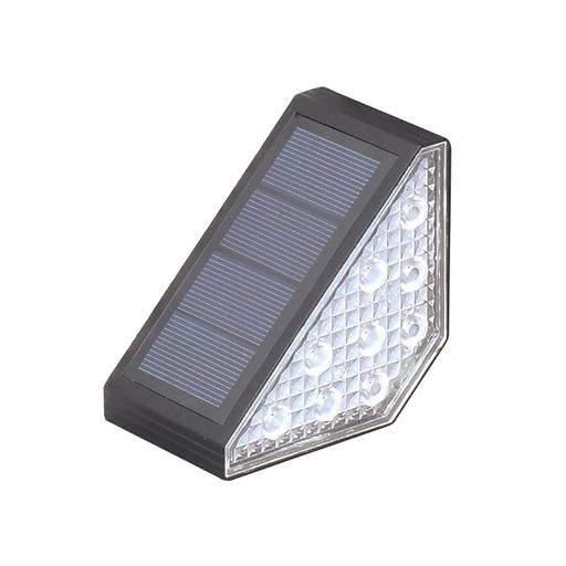 電気代0円で経済的なソーラー充電式 用途:階段用の照明として サイズ(約):D55xW82xH82mm 重量(約):96g 光源:LEDx9個 明るさ(ルーメン値):10lm