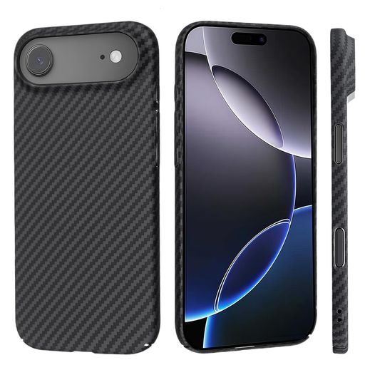 樂天商城 - 【Agaiy】ケースiPhone17Air用アラミド繊維薄型耐衝撃超軽量(ブラック)アイフォン17Air高級なカーボン風スマホカバー指紋防止全面保護カバーiPhone17air黒