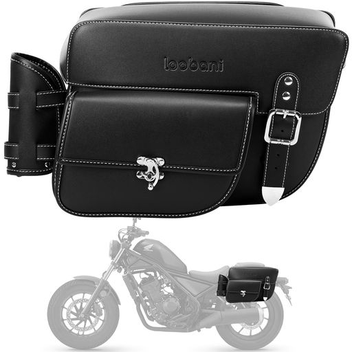 Rakuten - LOOBANIバイクサイドバッグ防水サイドバックバイク18L大容量汎用サイドバッグ耐久性素材軽量金具防錆工具カバン取付簡単ドリンクホルダー付属小物収納キャンプツーリング収納ロングツ…