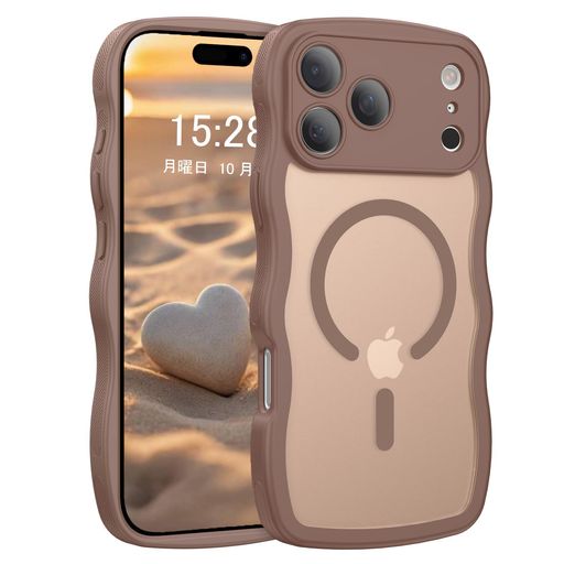 AVETUL iPhone 17 pro ケース MagSafe対応 ウェーブ ワイヤレス充電対応 マット 韓国 うねうね おしゃれ マグネット搭載 超強磁力 iPhone17proケース 滑り止め 米軍MIL規格耐衝撃 かわいい アイフォン1…