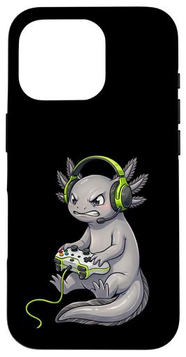 Melanoid Axolotl ゲーマー ビデオゲーム カワイイ 男の子 女の子 キッズ スマホケース iPhone 16 Pro 用