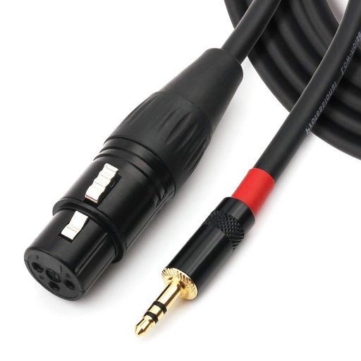 NANYI 3.5mmステレオXLR (メス)マイクケーブル マイク用またはプロ録音用 Mixing, (XLR メス3m)
