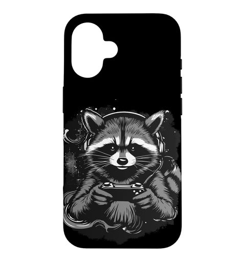 アライグマのプレイビデオゲーム スマホケース iPhone 16 用
