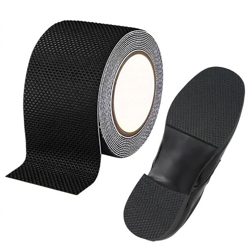 [ZESCK] Anti-slip sole rubber, 2-roll set, black, for shoe soles and furniture, 10cm x 1m, wear-resistant, easy to install, unisex, reduces noise from shoes, chairs, and tables.