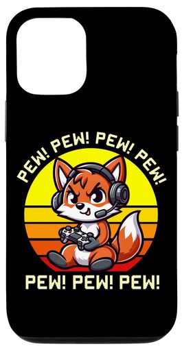 IPHONE 15 PRO RED FOX ゲーマー ピュービデオゲーム レトロ サンセット 男の子 女の子 キッズ スマホケース