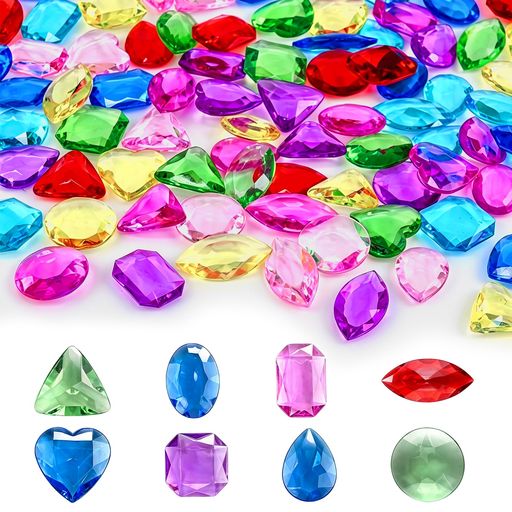 【セット内容】アクリル宝石*250g(約150個)、カラー:赤、ピンク、ローズレット、紫、濃い青、薄い青、緑、黄色。色とスタイルのランダム。素材:アクリル樹脂。*7歳未満のお子様は、保護者の同伴が必須です。 【高品質アクリル素材】無毒で軽量、壊れにくい高品質アクリルを採用。小さな子どもでも安心して遊べ、長く使えます。落としても割れにくく、耐久性と耐変色性があり、水質に影響を与えません。花瓶、魚の水槽や水族用品など使用可能です。 【カラフルな宝石】宝石の色は赤、ピンク、ローズレット、紫、濃い青、薄い青、緑、黄色共に8色あります、約150枚入っています。色とスタイルのランダム、光に当たるとキラキラと輝き、人目を引きやすいのも特徴です。 【手芸DIYにぴったり】布、衣服、ドレス、靴、バッグ、手芸品、帽子、ヘッドピースなどに宝石を糊付けすることができます。作り方、使い方は色々!あなたのセンスで素敵なハンドメイドの作品がお作りいただけます。