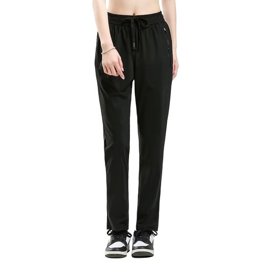 [Nesseo] ジャージ レディース 下 ジョガーパンツ 冷感 イージーパンツ ロングパンツ ズボン ヨガパンツ 2221WZT-blk-L
