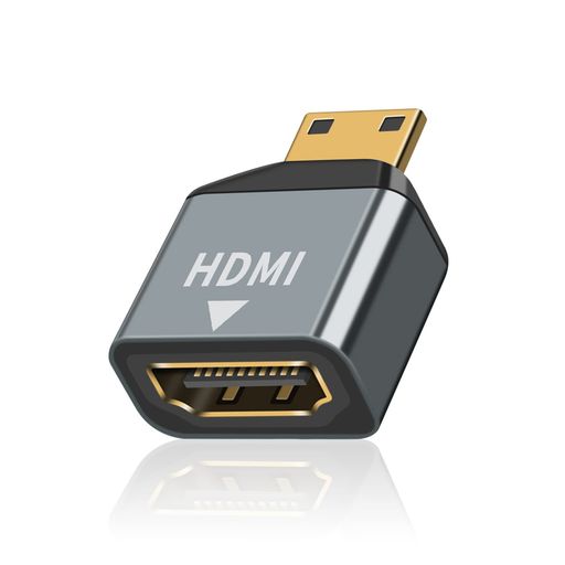 PoyiccotHDMIミニHDMI変換アダプタ4K、Mini-HDMI変換オスメスアダプタ(タイプCオス-タイプAメス)4K@60Hz1080P高速延長変換アダプタ(1個セット)