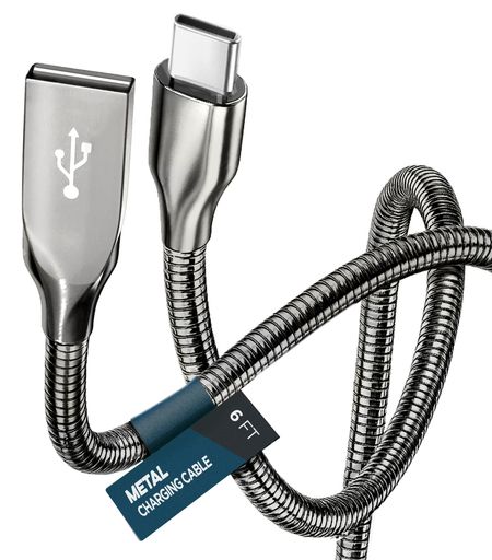 Armor-X高耐久USB - USB-Cケーブル:フルレングスの強化メタルジャケットで構成されたArmor-X USBケーブルは、つぶれたり、裂けたり、日常着に最大限の耐性を持つように設計されています。 2層強化ケーシングは、20,000回以上曲げてもほつれや割れに強く、使用頻度の高い環境に最適です。 絡まりにくい6フィート長さ:柔軟な金属ハウジングは絡まったり結んだりしないため、毎回スムーズにケーブルがほどけます。 【高速充電】対応USB-A充電器で最大60W(3A)の高速充電に対応。 スリムチップ互換性:亜鉛合金コネクタはテーパードデザインが特徴で、干渉することなくほとんどの電話ケースにフィットします。