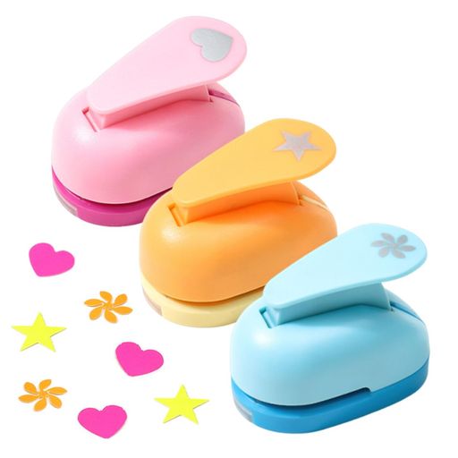 Getrays クラフトパンチ カラフル 15mm 穴あけパンチ 花/ハート/星型 ペーパーパンチャー 紙用 抜きパンチャー ンドメイド カード作り スクラップブック DIY用具 幼稚園 先生 子…