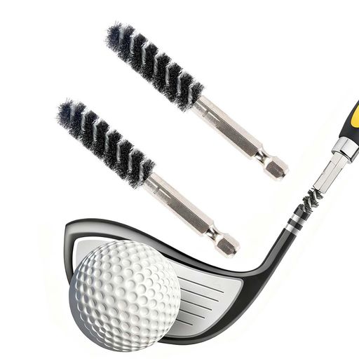 Wedge - YACHUNゴルフクラブブラシリシャフト用手入れ掃除道具フィッティング耐久性多機能サビ取り毛愛好家初心者の研磨用アイアン用ウッド用ドリルブラシ(2本入り)