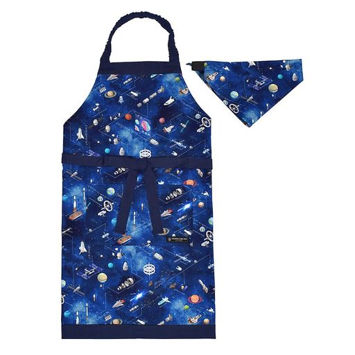 樂天商城 - COLORFULCANDYSTYLEエプロン子供キッズ男の子エプロン(130ー160)未来の惑星探査と宇宙船