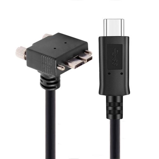 USB C - Micro USB 3.0データケーブル、ネジマウント付き、産業用カメラディスク5Gbps用。 長さ:100cm。 多くのアプリケーションでは、安全な接続を持つことが非常に重要です。 当社は高品質のUSB-C Micro USB 3.0つまみねじロックケーブルを幅広く製造しています。 コネクター1:USB Type Cオス。 コネクタ2:USB3.0 Micro Bタイプオスネジ付き