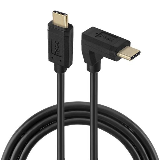 Xiwai USB3.1 延長ケーブル Type-C オス - USB-C 90度左向き右向き水平 10Gbps 4K データコード 65W ハードドライブモニター用 1.0m