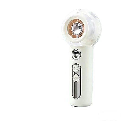 【 多機能ミストファン&amp;加湿・送風2in1】この携帯扇風機は新機能のミスト噴霧を搭載します。大容量タンクを内蔵し、爽やかな風と肌にふんわり広がる冷却ミストが二重の涼しさをお届けします。超微細ミストが猛暑でも素早く蒸発し、肌表面のクールダウンと発汗後の水分補給を同時に実現。ミスト機能には連続噴霧モードと間欠噴霧モード2つのモードを搭載して氷水を加えるとより涼しくなりますよ! [高速モーター4速風力]この便利なファンは小型で、高速モーターを組み合わせて、風速は9 m/秒に達し、強い気流を発生することができる。空気動力学の原理に基づいて、6つの羽根を備えて、普通の手持ちファンより風力効果を拡大して、空気の流通効率を高めます。ボタンを押すだけで、気流を自由に調整し、必要に応じた風力を選択できます。スプレー機能と併用することで、よりひんやりとした感触が得られます!暑い夏でも、涼しく快適に過ごすことができます。 【10H連続使用可能&amp;安全設計】デスクトップ用ミストファンは、2000mAhバッテリーを搭載し、強力な風を持続的に送風可能。フル充電後、最大10時間の連続使用が可能です。