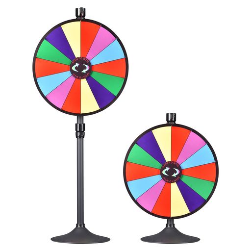 【卓上&amp;床置き2WAY】床置きでも卓上でも使える2WAY仕様のWinSpinルーレット24インチです。シンプルで使い勝手のいい「ルーレット」です。イベント販促、抽選や罰ゲームなど、使い方次第でいろいろ楽しめます。 初期画面では18のルーレットです。スムースなアクリル表面に油性ペンで書き換えできます。 ルーレットの画面を決めたらルーレットを回してください。 ルーレットのタイトルや内容はお好みで自由に変えることができます。お好きな文字を入力・印刷してご利用ください! イベントで使えば盛り上げること間違いなし! 披露宴の余興、二次会などでも大活躍します! 全体サイズ:W60xD38.5xH80/H147cm ルーレットの直径:60cm ベースのサイズ:直径38.5x高さ8.5cm 重量(約):4.3kg ※お客様組立品 簡単組み立て。·本製品のモデル番号は: WIN002。ルーレット付属部品を交換する必要があったら、WIN016を検索してください。