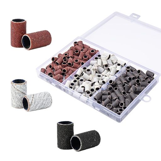 NEUROVEX サンディングバンド 210PCS #80/#120/#180 ネイルドリル用 粗目 中目 細目 ドリルビット付き ネイルケア対応