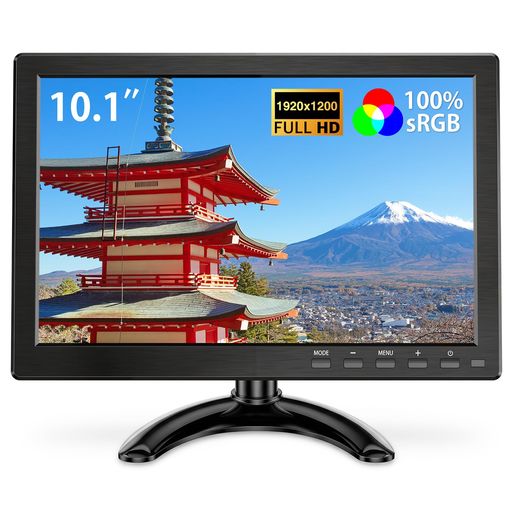 Eyoyo 10インチ小型モニター 1920x1200P解像度 HDMI VGA 入力 スピーカー内蔵 防犯カメラ PC サブ コガタモニター