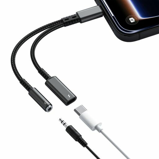 2in1Type-Cイヤホンジャック変換3.5mm【2026年DAC内蔵モデル】USB-Cto3.5mmPD60W急...