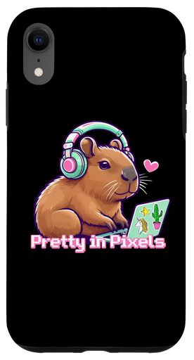 lindo estuche para teléfono Capybara con videojuegos para iPhone XR