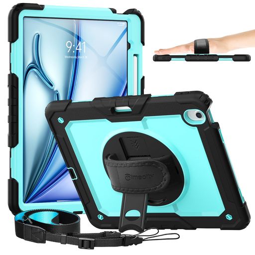 Rakuten - TimecityiPadAir13インチ(M4/M3/M2)専用ケース耐衝撃2026/2025/2024モデルハンドグリップ/ショルダーストラップ付き横置き/縦置き360度回転スタンドペン収納工事現場画面フィルム防塵傷防止