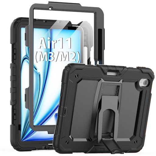 Timecity対応ケースiPadAir11インチケース2025新モデル(M3/M2)耐衝撃保護フィルム付きペン収納横置きスタンド三層保護頑丈仕事現場耐久..