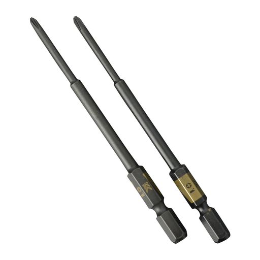 刃先:+1 全長:100mm シャンク径:6.35mm、先端:マグネット入り セット内容:2本 材質:特殊鋼
