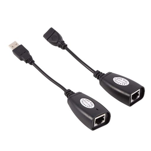 【オス・メスペアセット】USB 2.0右向き矢印RJ45 Ethernetエクステンダーネットワークアダプタケーブル 用有線LAN 延長アダプター 便利ツール