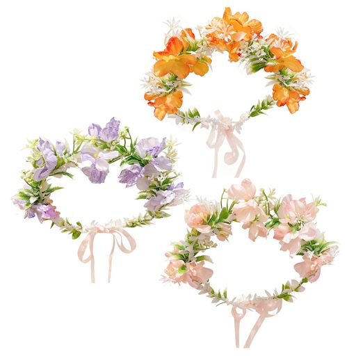 樂天商城 - DIFEIUKI花冠ボヘミアン風ヘッドドレス髪飾り3色セットカチューシャ調整可能フラワー造花花飾り花輪ウェディング結婚式入学式卒業式パーティーダンス撮影ヘアアクセサリー