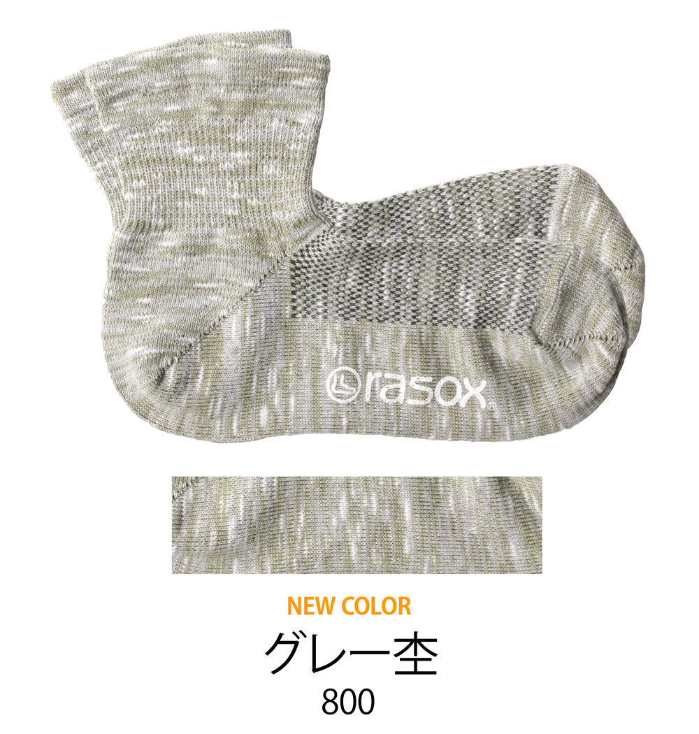 【メール便無料】rasox ラソックス 日本製 クール ミッド ストレッチ コットン メッシュ編み L字型 クルー 靴下 ソックス メンズ レディース ユニセックス 接触冷感繊維 無地 グレー/ネイビー/チャコール S/M/L CA141LC01 ギフト バレンタイン プレゼントプレゼント格安通販　バレンタイン　人気　ランキング