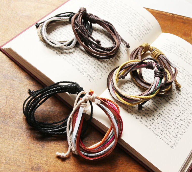 【ブレスレット】本革 コード リアルレザー × 麻紐 コード ブレスレット メンズ 男性 レディース ユニセックス オールシーズン 牛革 ギフト バレンタイン プレゼント