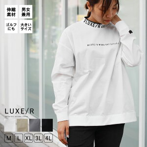 【セットアップ対応】スポーツウェア ゴルフウェア プルオーバー Tシャツ レディース メンズ 男女兼用 ユニセックス 春 冬 秋 ゴルフウエア 長袖 ストレッチ 高身長 大きいサイズ ハイネック 布帛 M L XL 3L4L LUXE/R ラグジュ 45241 ブランド