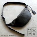 キーチャーム付き ボディーバッグ ショルダーバッグ メンズ レディース 男女兼用 オールシーズン ESSENTIALS WARDROBE カジュアル 小さめ シンセティックレザー puレザー ミニ レザーバッグ 鞄 合成皮革 収納 ブラック(4)
