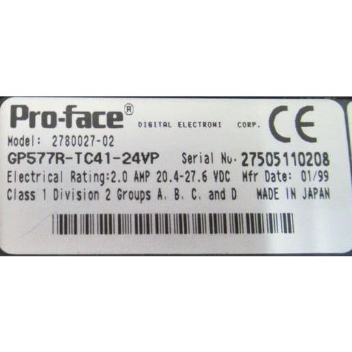 Rakuten - 【新品★送料無料】Pro-Face タッチパネル GP577R-TC41-24VP【6ヶ月保証】