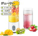 ジューサー ミキサー【2025最新型】小型 氷も砕ける スムージー 野菜 果物 離乳食用 一台多役 2つボトル 450ML*2大容量 4000mAh 22000回/分高速回転 Type C充電ポート 持ち運び 洗いやすい アウトドア 旅行 出張 オフィス