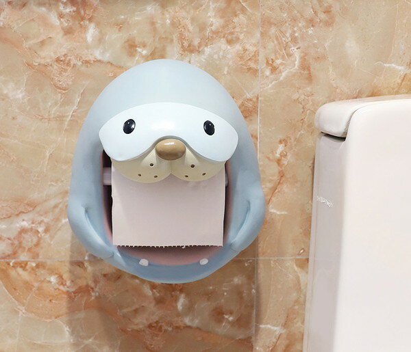 トイレットペーパーホルダー サメ 恐竜 ライオン アシカ【ペーパーケース 日用品 雑貨 トイレ用品 簡単..
