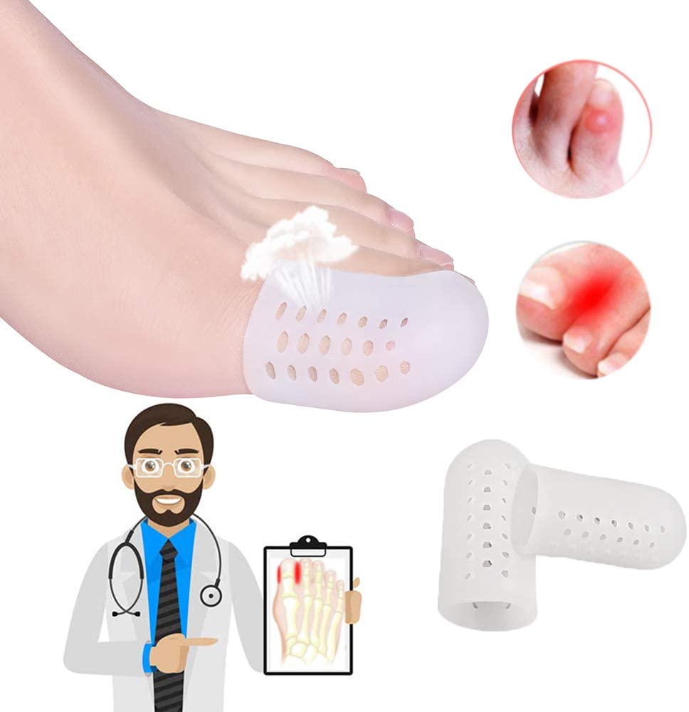 ジェル 足指 キャップ プロテクター 足指 袖 足の親指キャップ 通気性 トウモロコシ、ハンマーつま先、..