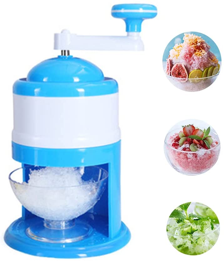 かき氷器 手動 かき氷器 製氷 カップ付 おウチで簡単 家庭用 水洗える ブルー