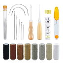 レザークラフト 29点セット 革工具セット 手縫い 裁縫工具 皮革工具 手作り DIY 針 手作り 革用 レザー 糸 紐 手縫い ザーツールセット