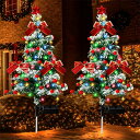 ソーラーライト クリスマスツリー ライト 1本セット 2本セット 埋め込み 屋外 ガーデンライト 自動点灯/消灯 飾り IP65 配線不要 常時&点滅モード イ...