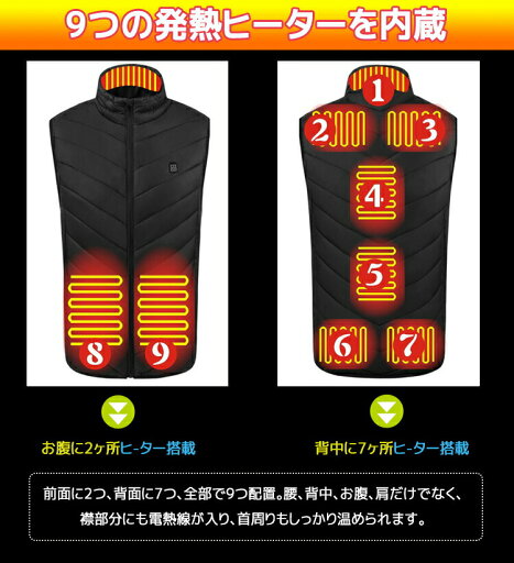 電熱ベスト 加熱ベスト 3段温度調整 電熱 ベスト ヒーターベスト ヒートベスト ヒートジャケット 防寒ウエア 防寒チョッキジャケット USB給電 9枚内蔵 大きいサイズ 速暖 防寒 洗える 電熱コート 発熱ベスト 通勤通学 屋外作業 男女兼用 2022 mj-002 電熱ベスト 加熱ベスト 3段温度調整 電熱 ベスト ヒーターベスト ヒートベスト ヒートジャケット 防寒ウエア 防寒チョッキジャケット USB給電 9枚内蔵 大きいサイズ 速暖 防寒 洗える 電熱コート 発熱ベスト 通勤通学 屋外作業 男女兼用 2022 mj-002