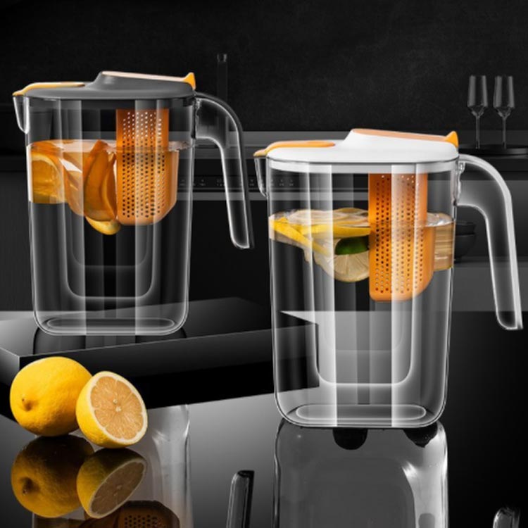 冷水筒 2.2L フィルター付き アイスコーヒー ピッチャー スリム 冷蔵庫収納 麦茶 冷水ポット 麦茶ポット 水出し 茶こし 冷水筒 コーヒー 水差し 熱湯 プラスチック キッチン用品 ウォーターボトル 手作り 縦置き 耐熱