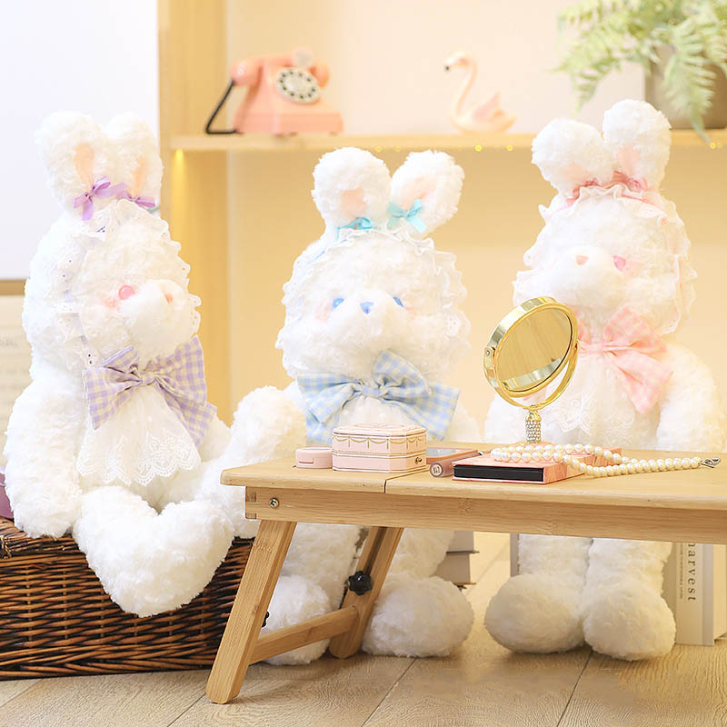 Rakuten - 送料無料 35cm ぬいぐるみ Lolita 熊 kuma うさぎ bear ベア 彼女に ふわふわで癒される 柔らか 心地いい プレゼント rabbit 抱き枕 子供 おもちゃ 動物 可愛い かわいい c-wanou-12217-gg