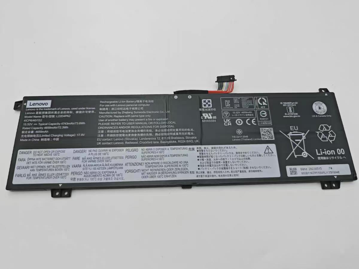 ★新品 L22D4PA2 純正交換用リチウムイオンバッテリーです。 ★型番：L22D4PA2 ★定格電圧：15.52V ★定格容量：4659mAh /73.6Wh ★充電制限電圧：17.8V ★対応機種： ・Lenovo R9000X 2023 ★3ヶ月品質保証 ★送料無料 ★ご入金確認後、4〜7日でお届けとなります。 ★万が一初期不良が発生した場合は、商品到着後不具合箇所の写真をご送付ください。